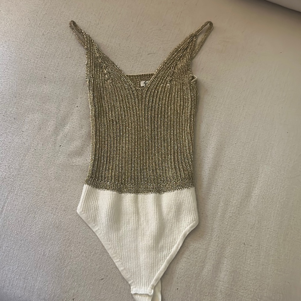 Gold Free People Bodysuit